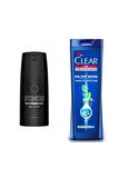Axe Black Pudrasız Ter Önleyici Leke Yapmayan Erkek Sprey Deodorant 150 ml + Clear Şampuan 180 ml