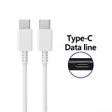 Global 3A 50W Type-C to Type-C Data ve Şarj Kablosu 1metre Beyaz DN980