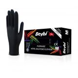 Beybi Nitril Pudrasız Muayene Eldiveni Siyah Medium