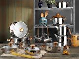 Aryıldız Lilyum Cam İdeal 22 Parça Bronz  Prestige Tencere Seti