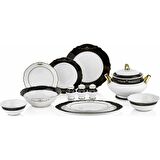 Aryıldız Prestige 40005 60 Parça 12 Kişilik Modern Yuvarlak Bone Porselen Yemek Takımı 