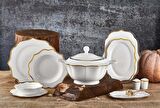 Aryıldız AR40015 60 Parça 12 Kişilik Klasik Yuvarlak Porselen Yemek Takımı 
