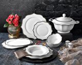 Aryıldız AR40016 60 Parça 12 Kişilik Klasik Yuvarlak Porselen Yemek Takımı 