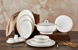 Aryıldız Royal Queen Topkapı 83 Parça 12 Kişilik Modern Yuvarlak Bone Porselen Yemek Takımı 