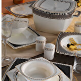 Aryıldız Bone Square Ahenk 60 Parça 12 Kişilik Yemek Takımı