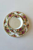 Old Country Roses England ANTIQUE Bone China Double Size TRIO Coffee Cup & Saucer
