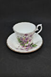 Royal Kendall H&M Ltd Fine Bone China Menekşe Vintage Duble Kahve Fincanı 2 Parça