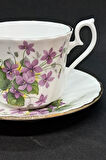 Royal Kendall H&M Ltd Fine Bone China Menekşe Vintage Duble Kahve Fincanı 2 Parça