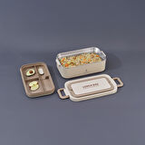 Aryıldız Bento Dikdörtgen Lunch Box Yemek Termosu Bej 1000 ml