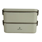 Aryıldız Bento Dikdörtgen 2 Katlı Lunch Box Yemek Termosu Bej 2000 ml