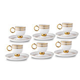 Aryıldız Aurelia Gold 12 Parça 6 Kişilik Kahve Fincan Takımı 90 ml