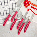 Aryıldız Mira 6 Parça Meyve Bıçak Seti Bordo