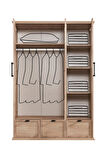 Polo Genç Odası - 3 Kapaklı Dolap, Karyola, Komodin, Çalışma Masası, Şifonyer