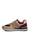 Walkway Bej Lacivert Kırmızı Kadın Sneaker Spor Ayakkabı