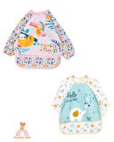 Uzun Kollu Sıvı Geçirmez Mama ve Aktivite Önlüğü 2'li Set (6-24 Ay)