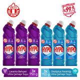 HYPER HYPO ULTRA ÇAMAŞIR SUYU 3 LAVANTA VE 3 OKALİPTUS 750 GR X 6 ADET