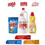 SODA PLUS 500 GR + HYPO ÇAMAŞIR SUYU 2,5 KG + MİSS ARAP SABUNU 1000 ML