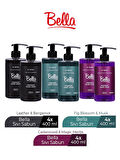 BELLA SIVI SABUN LEATHER&BERGAMOT SİYAH 2 ADET + FIG BLOSSOM&MUSK YEŞİL 2 ADET+ CEDAR&MEGIC MOR  2 ADET