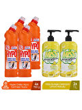 HYPO GİDER AÇICI ÇAMAŞIR SUYU ÇAM TAZELİĞİ 750 GR x 4 + MİSS BULAŞIK DETERJANI LİMON 1 L X2