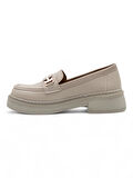 WHİTE ANGEL TOKA DETAYLI KADIN LOAFER AYAKKABI KREM