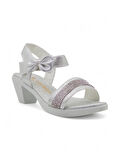 VARKAN TOPUKLU KIZ ÇOCUK SANDALET GÜMÜŞ