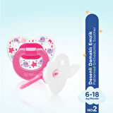 Desenli Damaklı Emzik No:2 Pembe 6-18 Ay