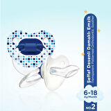 Wee Baby Şeffaf Desenli Damaklı Emzik No:2 - MAVİ