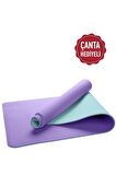 Gymo Ekolojik 6mm TPE Yoga Matı Pilates Minderi Lila Nane Yeşili