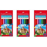 Faber-Castell Karton Kutu Boya Kalemi 12 Renk Tam Boy 3 Adet