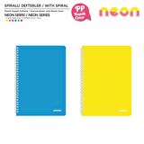 Mopak Neon Serisi  A4 Spiralli PP Kapak Defter 72 Yp Kareli 2'Lİ