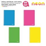 Mopak Neon Serisi  A4 Spiralli PP Kapak Defter 72 Yp Kareli 4'LÜ