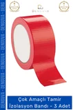 #İzolasyonBandı Kırmızı Tamir Yalıtım Montaj Güçlü Dayanıklı Onarım İzolasyon Bandı 48mm x 10m - 3 Adet