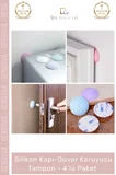 #Stoper Darbe Emici Silikon Duvar Koruma Kapı Kolu Kendinden Yapışkanlı Koruyucu Tampon 4'lü Paket