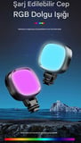 Blc RGB Klipsli LED Işık 1200mAh Bataryalı Type-C Şarjlı Selfie Video Çekim Telefon Laptop Monitör Kitap Okuma Lambası 360° Dönebilen