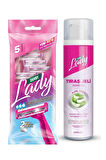 Lady 5'li Poşet + Derby Lady Tıraş Jeli Aloe Vera 200Ml Avantajlı Paket