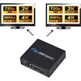 PrimeX PX-5002 1080P 2K 4K UHD 2 Port HDMI Spliter (Adaptörlü)