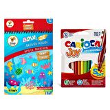 Lino A5 16 Sayfa Boya&Sil Aktivite Kitabı- Deniz Canlıları ve Carioca Joy Yıkanabilir Keçeli Kalem 12 Renk