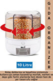Ergonomik Yüksek Kaliteli Plastik Pratik 360° Döner Mutfak Kuru Gıda Bakliyat Organizeri 10 Litre