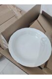 Porland porselen yemek tabak - 12 li yaldızlı yemek tabağı 20 cm.