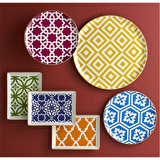 Porland Morocco Kahvaltı Tabağı Desen7 Mor 18x13cm
