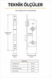 BSM Akbaş Grup Kare Rozetli WC Banyo Kapı Kolu Tam Set Mat Siyah Alüminyum Gövde 40 mm 23 mm WC Kilit Mekanizması Dahil