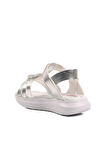 Aspor Gümüş Gri Kız Çocuk Düz Sandalet