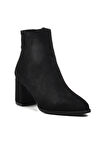 Aspor Siyah Süet Kadın Topuklu Bot