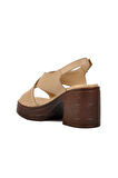 Aspor Bej Kadın Topuklu Sandalet