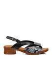 Venüs Siyah Kadın Düz Sandalet