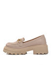 Aspor Bej Cilt Kadın Günlük Loafer Ayakkabı