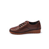 Voyager Taba Hakiki Deri Kadın Düz Rahat Günlük Ayakkabı