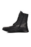 Aspor Siyah İçi Polarlı Hakiki Deri Düz Erkek Bot