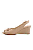 Aspor Bej Dolgu Topuk Kadın Topuklu Ayakkabı