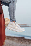 Pabucmarketi Bağcıklı Erkek Sneaker Bot Beyaz